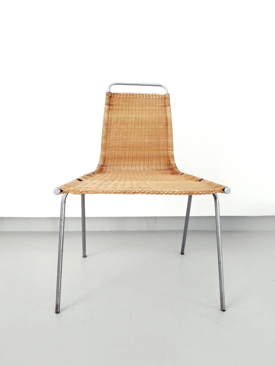 A PK1 side chair designed by Poul Kjaerholm for E Kold Christensen, Denmark 1955. Poul Kaerholm's first dining chair, PK1, is a light and elegant chair that marked the start of a long and impressive career. The PK1 is an early example of Kjaerholm's