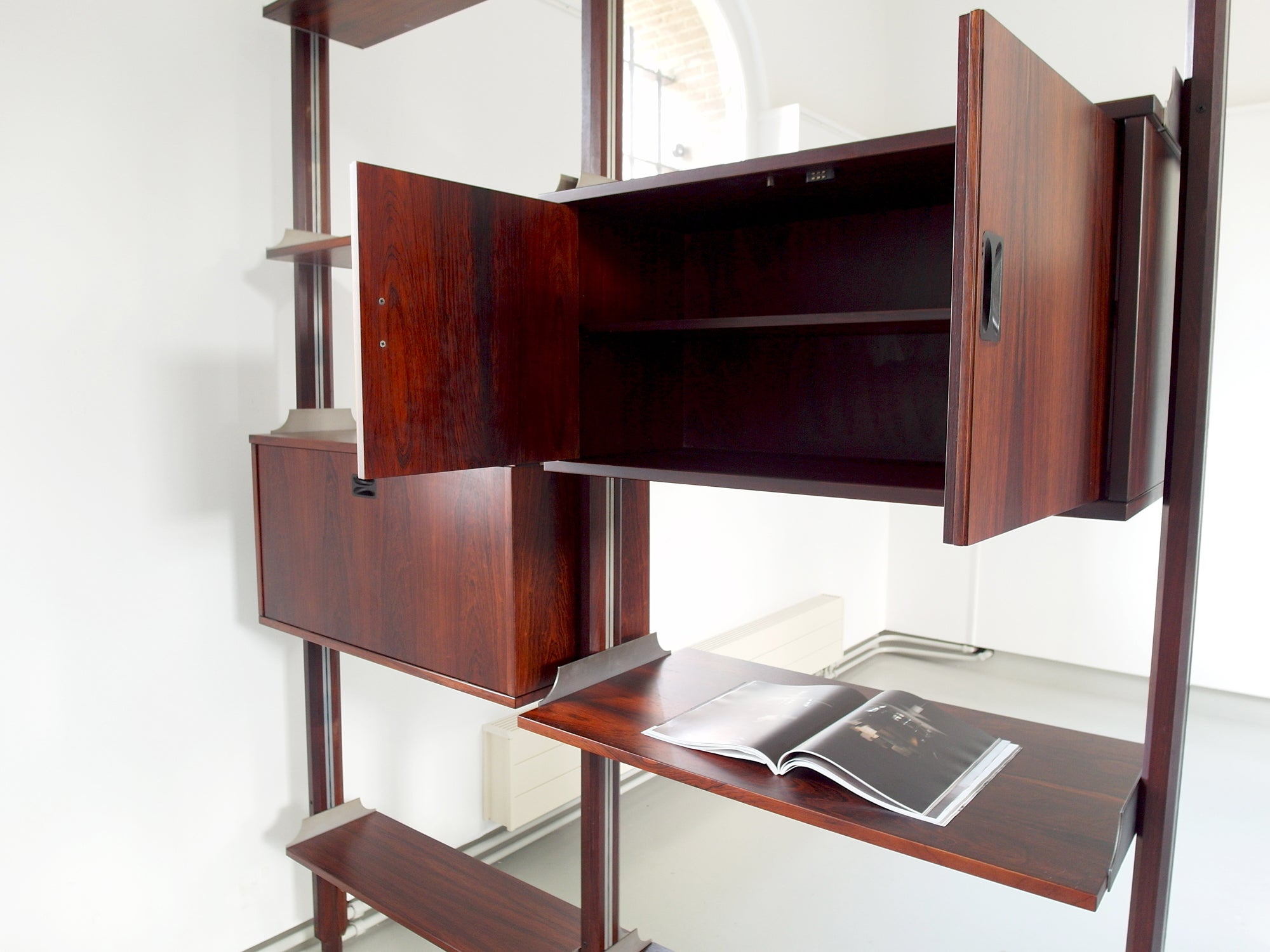 Stildomus Shelving System Library Executed In Caviuna Wood, Italy Ca Stildomus Shelving System Library Executed In Caviuna Wood, Italy Ca