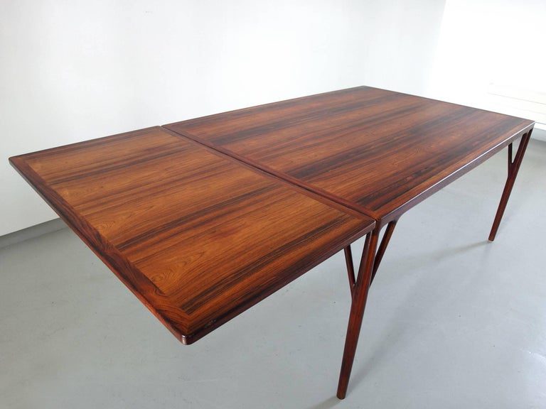 Helge Vestergaard Jensen Sculptural Dining Table With Extension Metal Helge Vestergaard Jensen Sculptural Dining Table With Extension Denmark 1957 For Sale