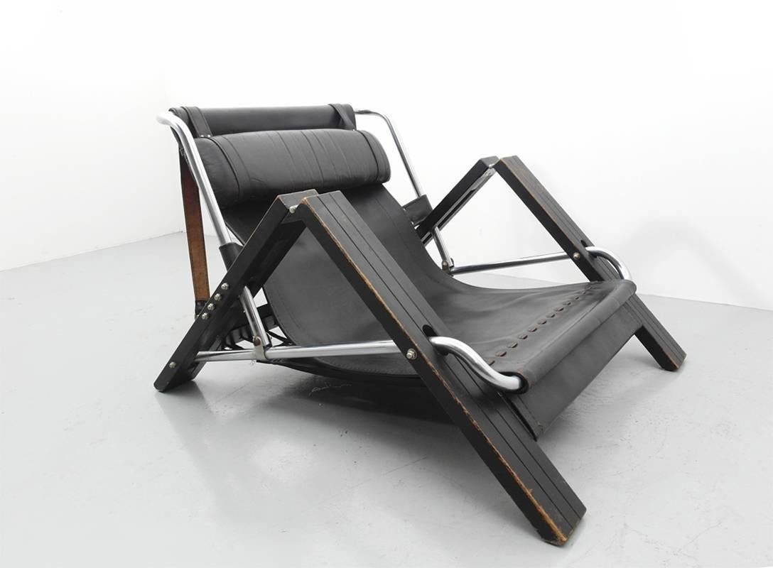 Leather Sonja Wasseur Grasshopper Lounge Chair For Sale