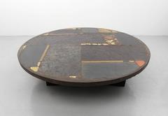 Paul Kingma Ceramic Art Slate Coffee Table with Metal Foot, 1973