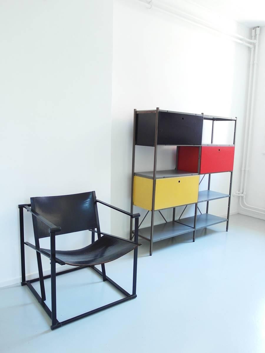 Colorful Industrial Metal Storage Cabinet by Wim Rietveld for Gispen, 1954 1