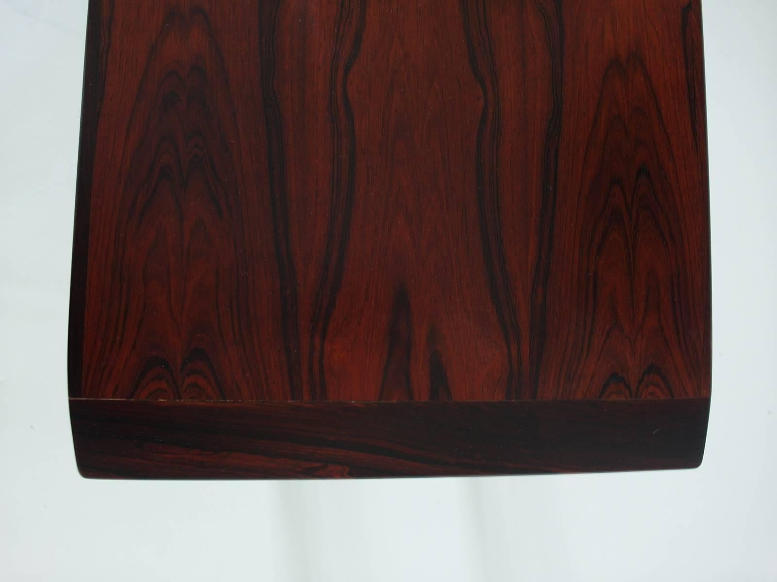 Elegant Set of three Rosewood Nesting Tables by Gustav Bahus, Norway, 1960s 4