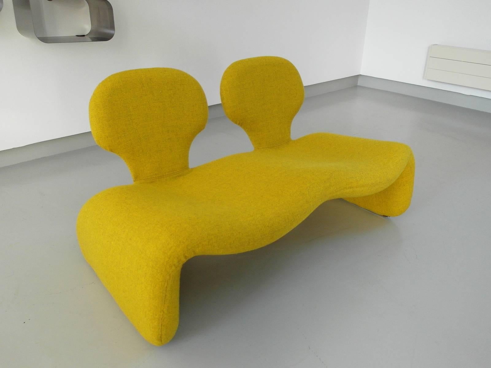 Yellow Djinn Settee Sofa by Olivier Mourgue, 1965 Airborne, Stanley Kubrick 2