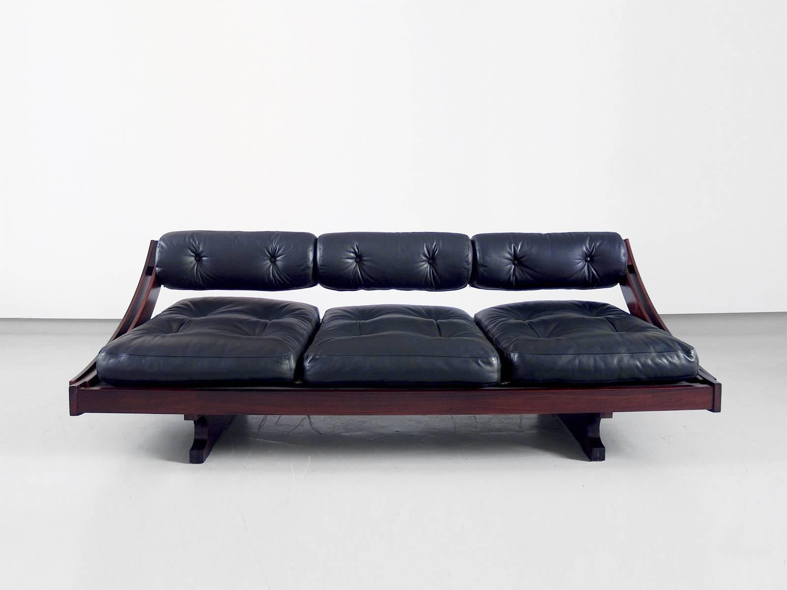 Gianni Songia Black Leather Daybed Sofa Model GS-195 for Sormani, Italy, 1963 2