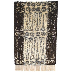 Mid-Century Modern Handmade Traditional Rya Rug, Finland, circa 1965