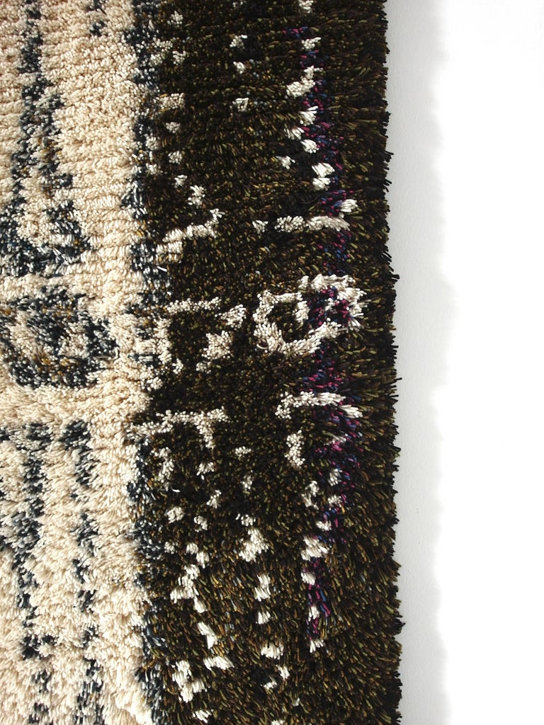 MidCentury Modern Handmade Traditional Rya Rug, Finland, circa 1965 at