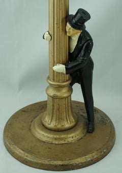 Art Deco Cigar Cast Iron Standing Ashtray, circa 1925