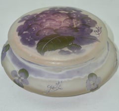 Emile Galle Cameo Glass Lidded Powder Box, circa 1900