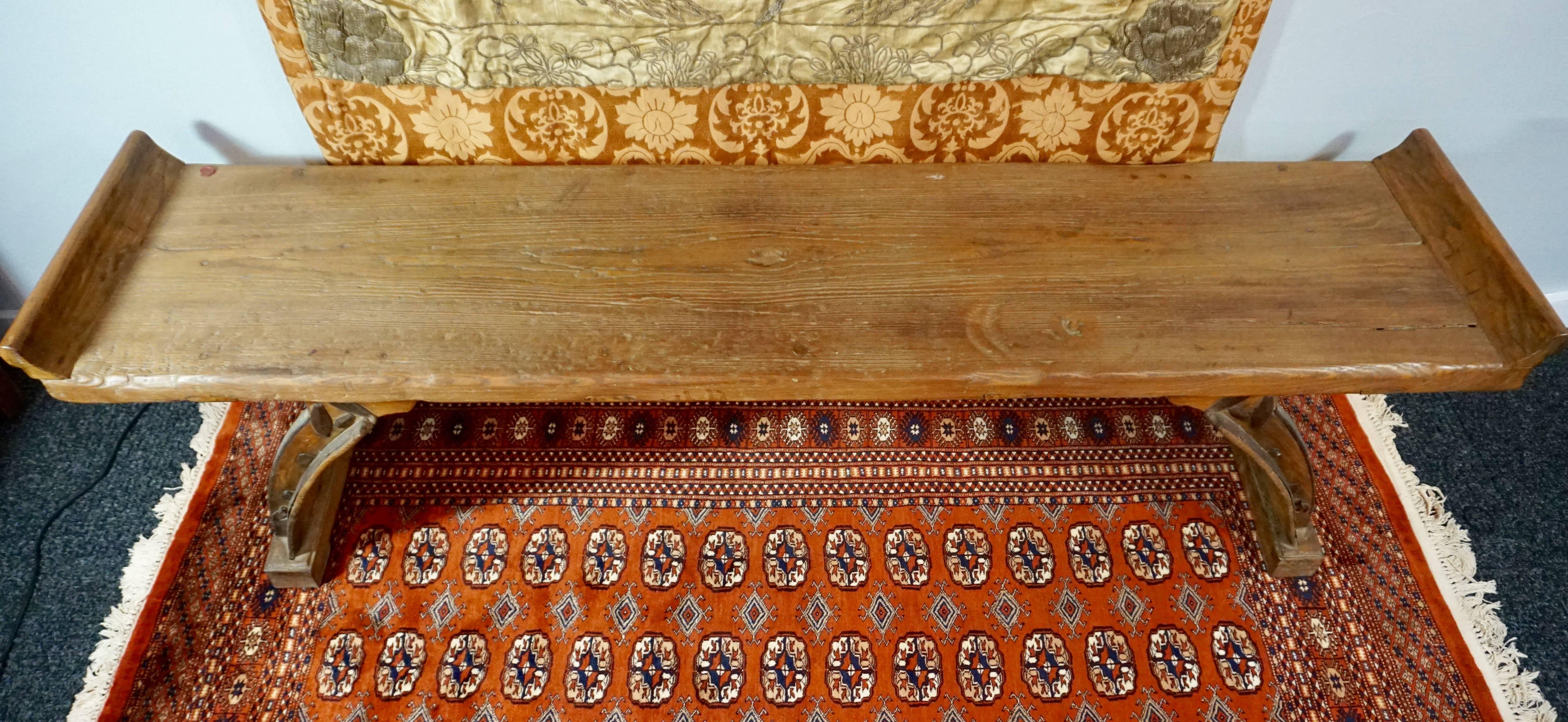 Late 18th Century 18th-19th Century Chinese Qing Dynasty Elmwood Alter Table Bench