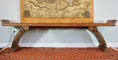 banc de table d'appoint en bois d'orme de la dynastie chinoise des Qing:: 18e-19e siècle
