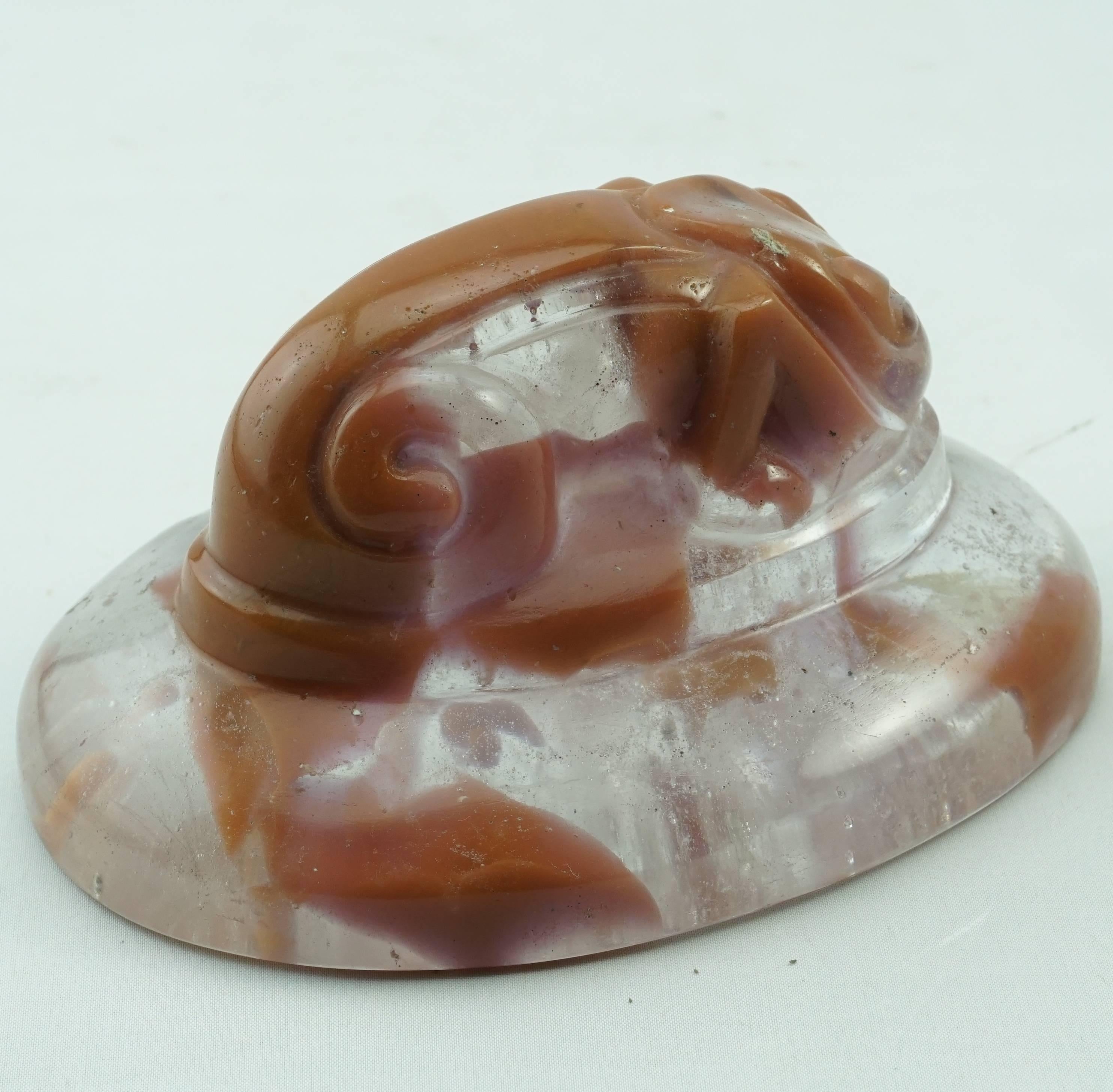 French Francois Decorchemont Pate De Verre Art Deco Paperweight For Sale