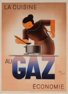 Roger Perot Lithograph La Cuisine Au Gaz Economie, 1935