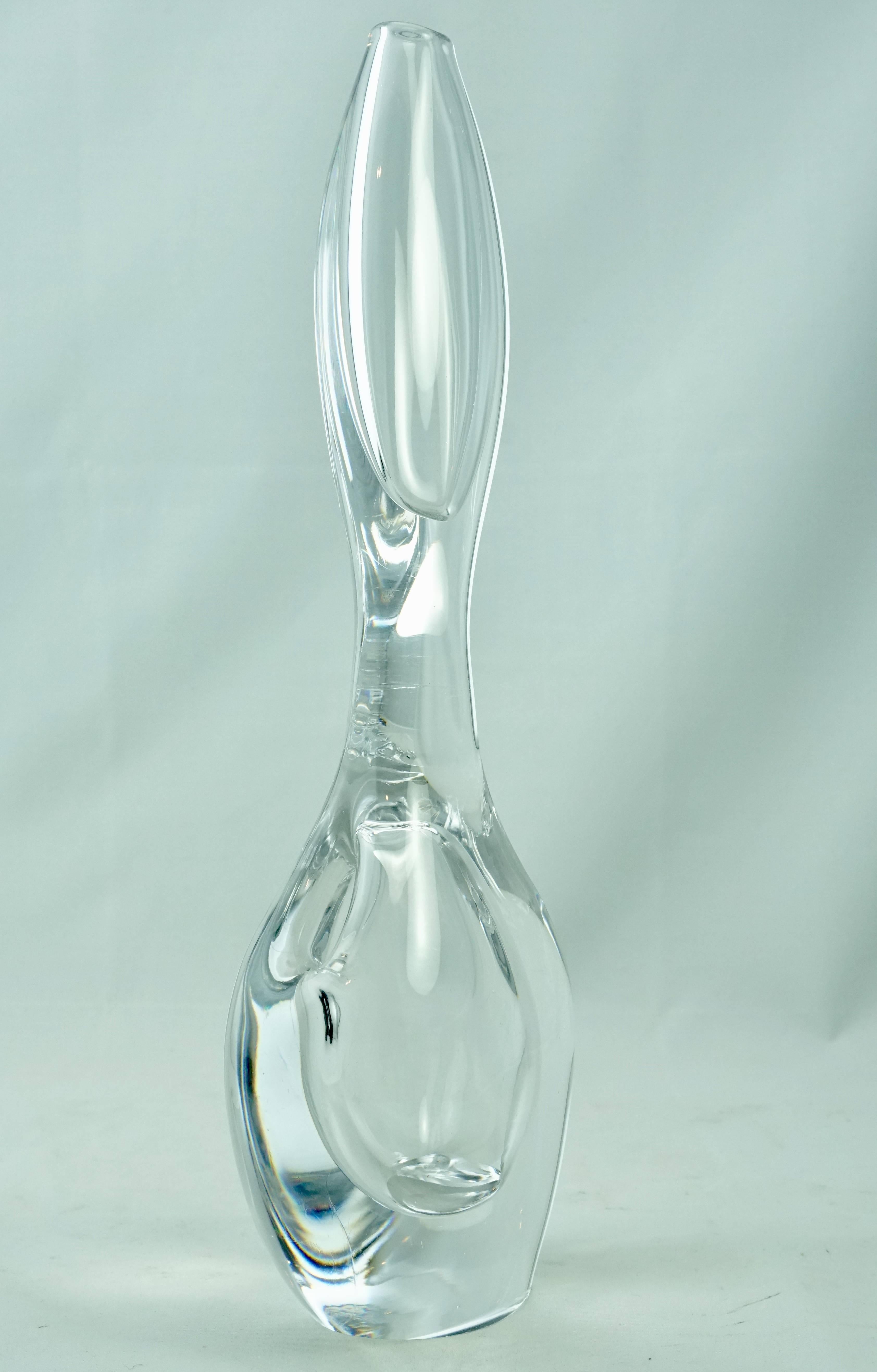 Mid-Century Modern Vicke Lindstrand Glass Orchid Vase by Kosta Boda, Midcentury