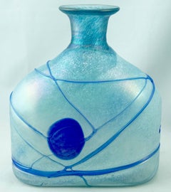 Bertil Vallien for Kosta Boda Midcentury Blue Galaxy Vase Decanter