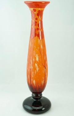 Charles Schneider Le Verre Francais Cardemines Red Cameo Vase