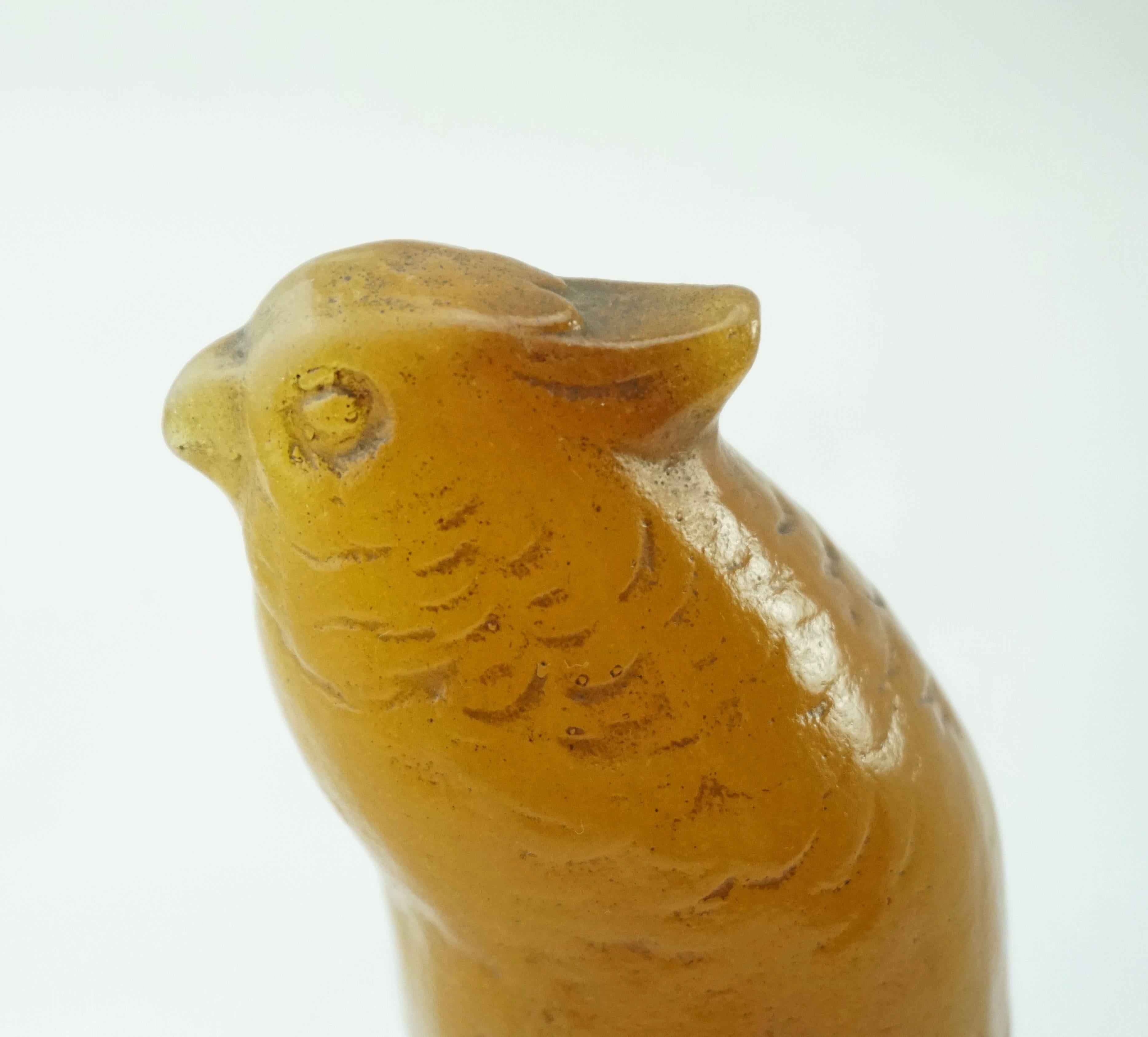 Amalric Walter Pate De Verre Parrot Bird Paper Weight In Excellent Condition In Dallas, TX