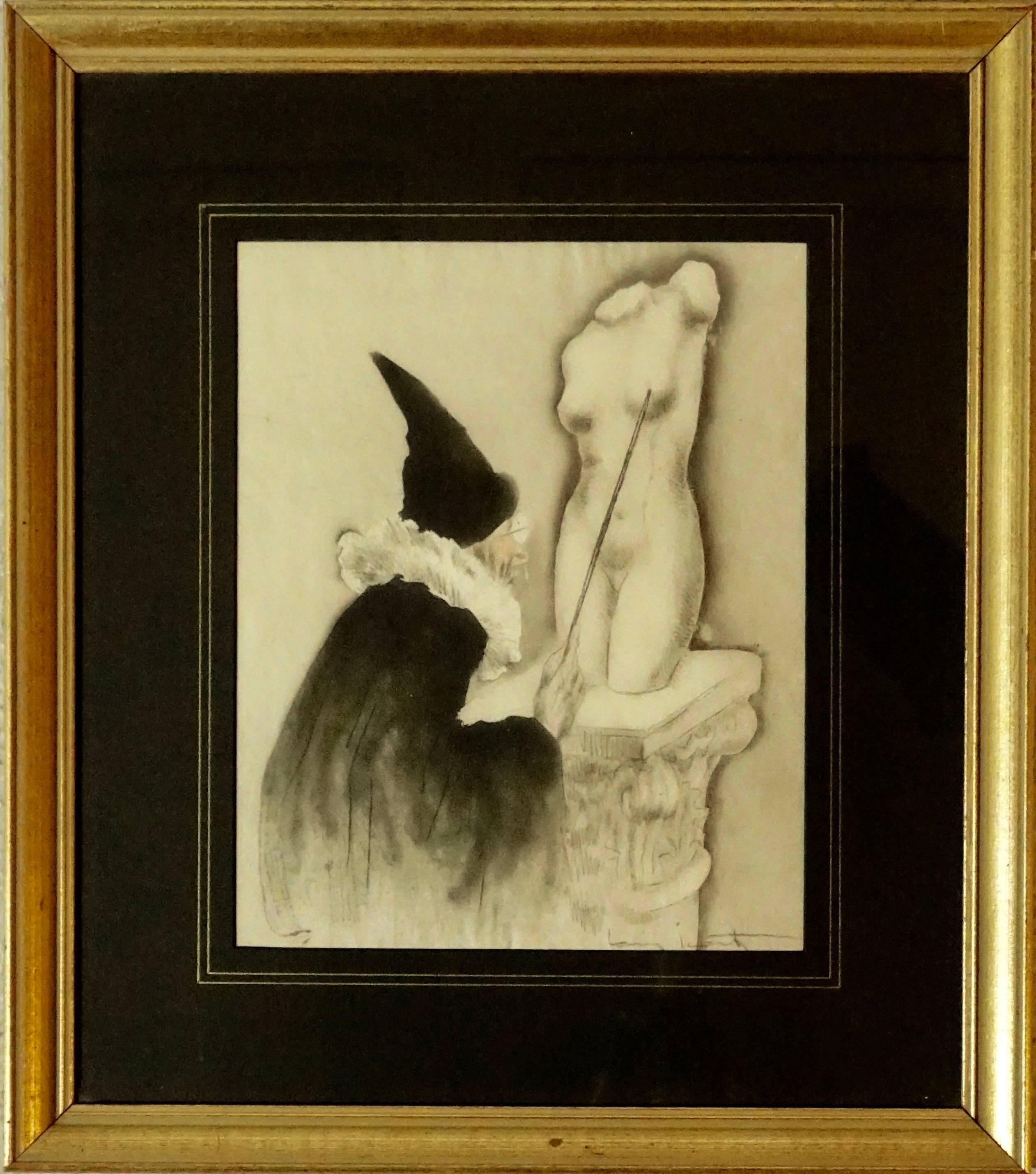 Louis Icart (French, 1888-1950)
“The professor”
La Vie Des Seins by Docteur Jacobus, 1945
Limited edition of 190
Dry point etching on arches paper
Fig. 195, Louis Icart: Erotica
Signed in print lr.

A quite whimsical scene of a professor