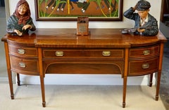 English Hepplewhite Mahogany Inlaid Bow Front Sideboard, circa 1780