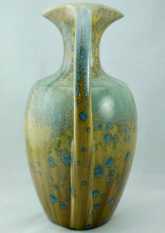 Monumental Pierrefonds French Art Nouveau Crystalline Ceramic Vase