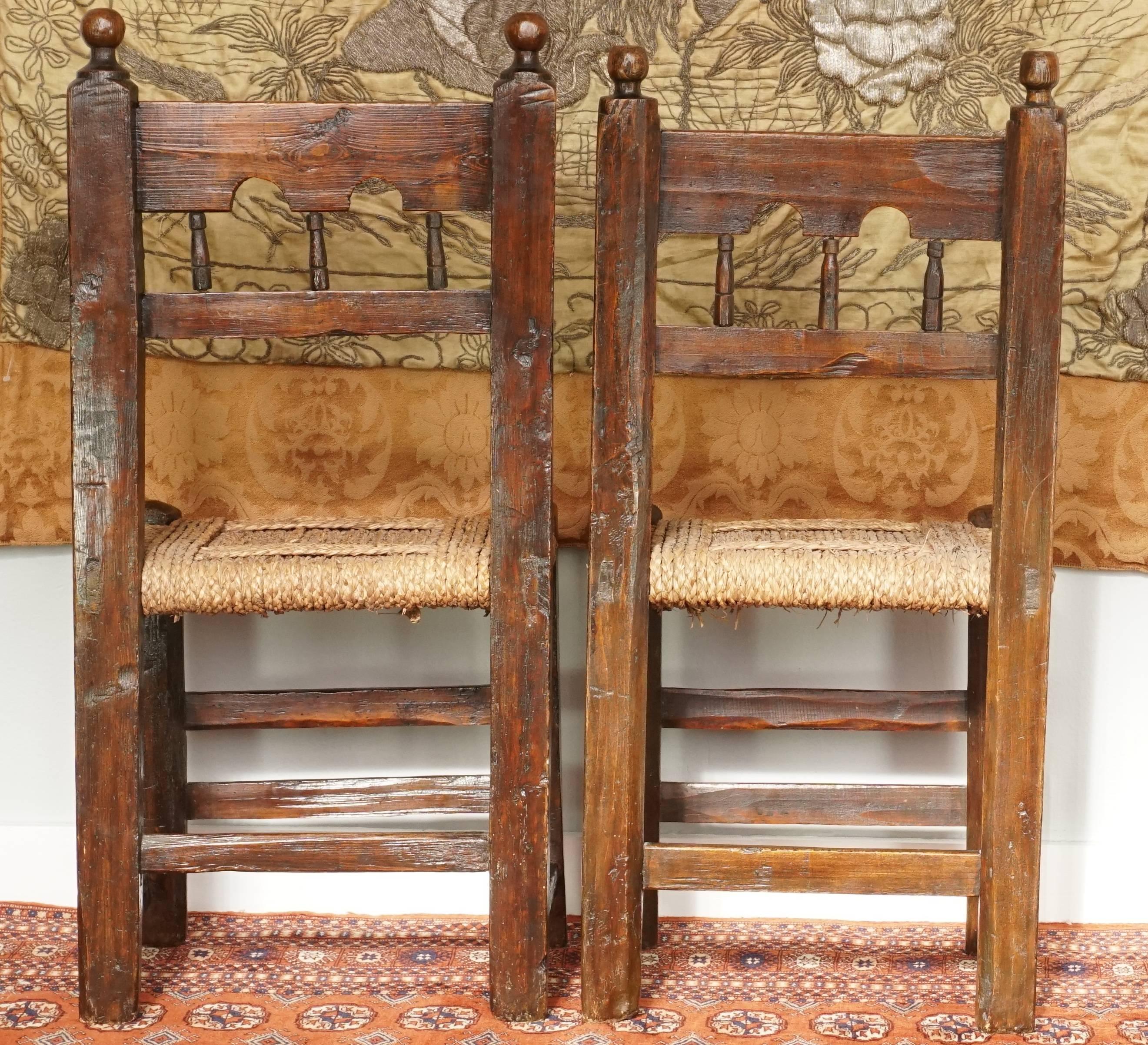 18th Century and Earlier Two 17th Century Spanish Moorish Side Chairs