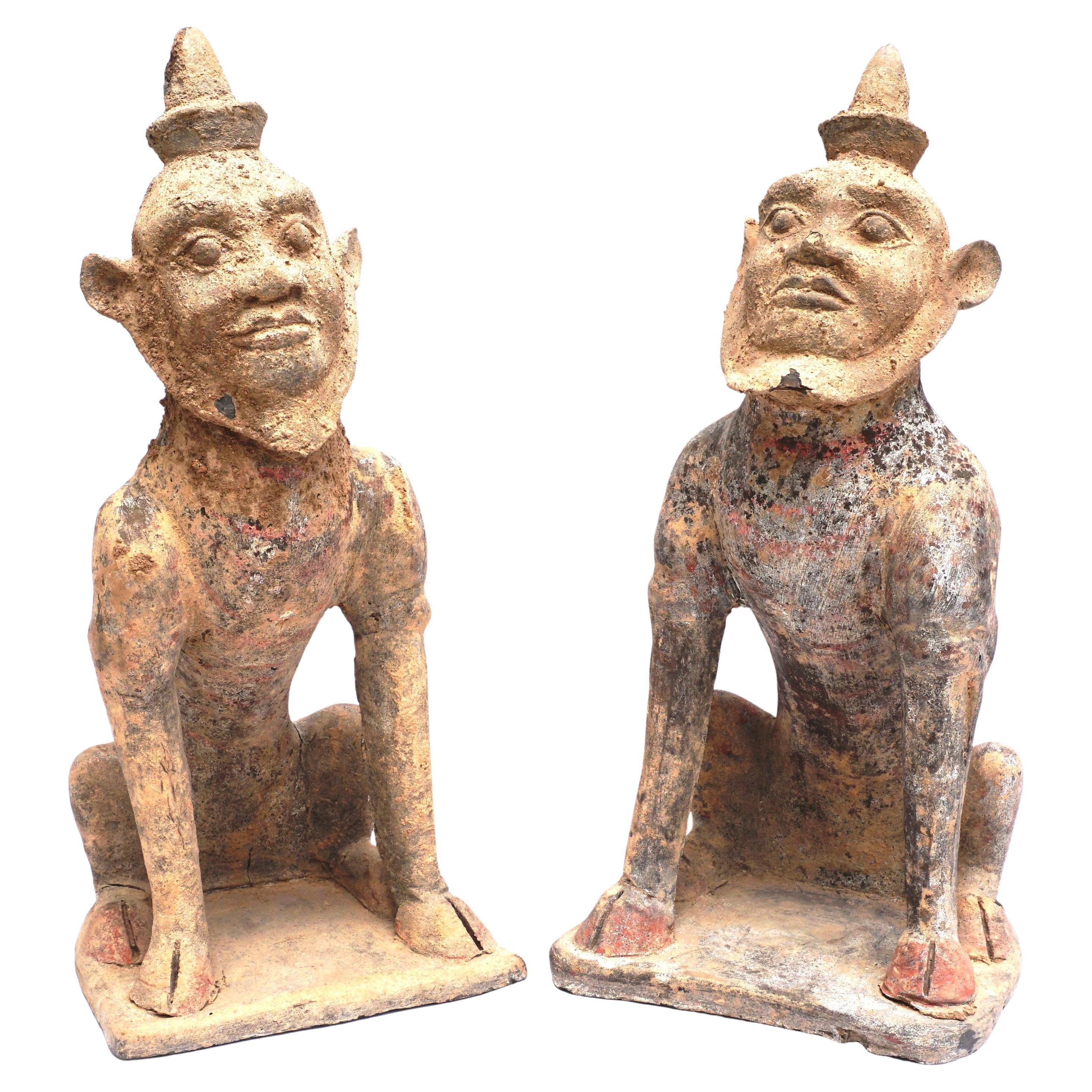 Tang Dynasty Mingqi Guardiani della Tomba dello Spirito della Terra TL Testato