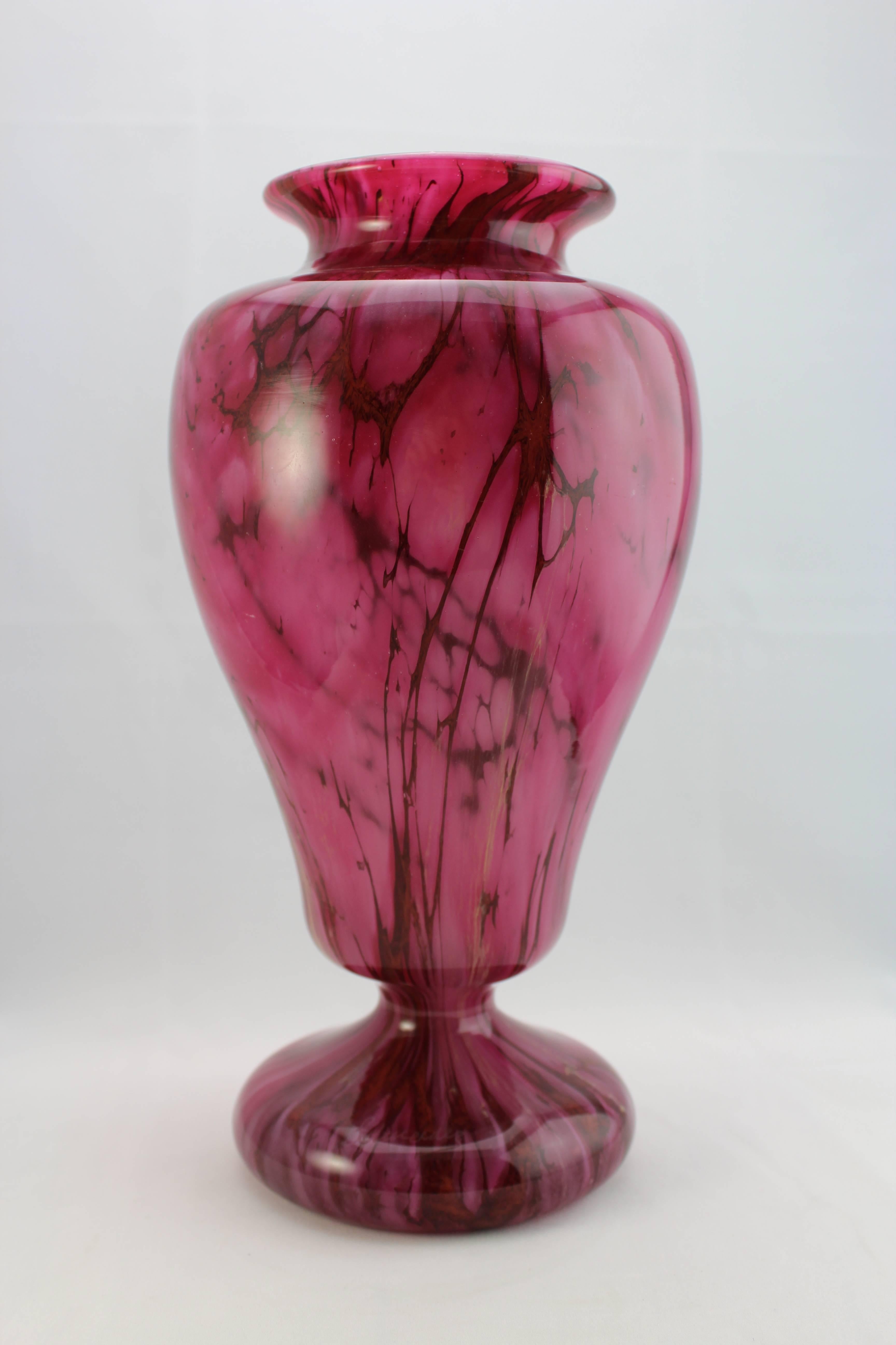 SCHNEIDER Le Verre Francais Veriegated Marble Glass Baluster Vase 
Early 20th century. Engraved Schneider, FRANCE, (artist cipher) 
Ht. 12 in. 

Please also consider Avantiques collection of Daum Nancy, Galle, Loetz, Paul Nicolas, Tiffany and