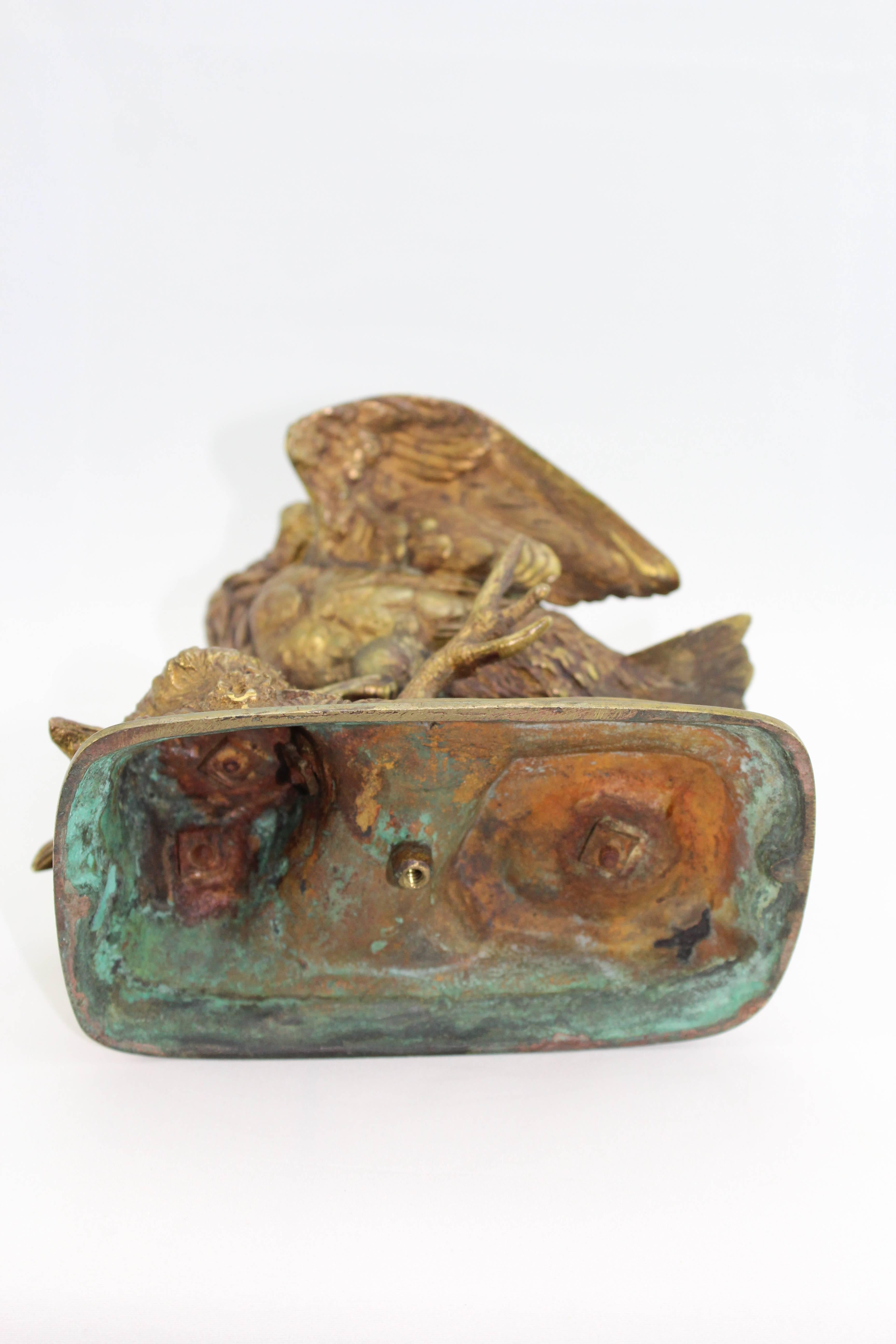 Cast Paul Edouard Delabrierre Animalier Gilt Bronze Bird, circa 1860