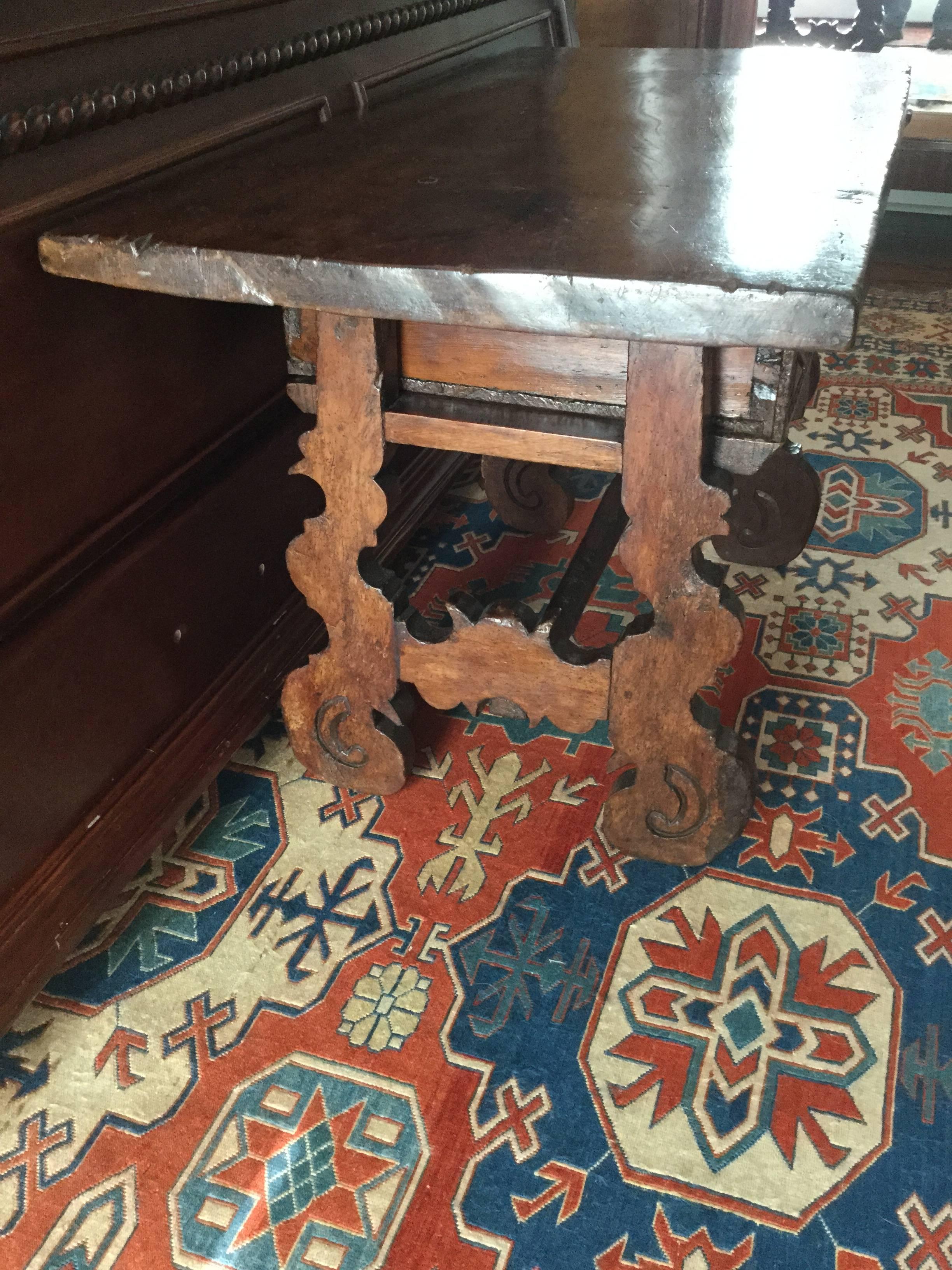 Spanish Colonial Spanish 18th Century Mahogany Refectory Side Table
