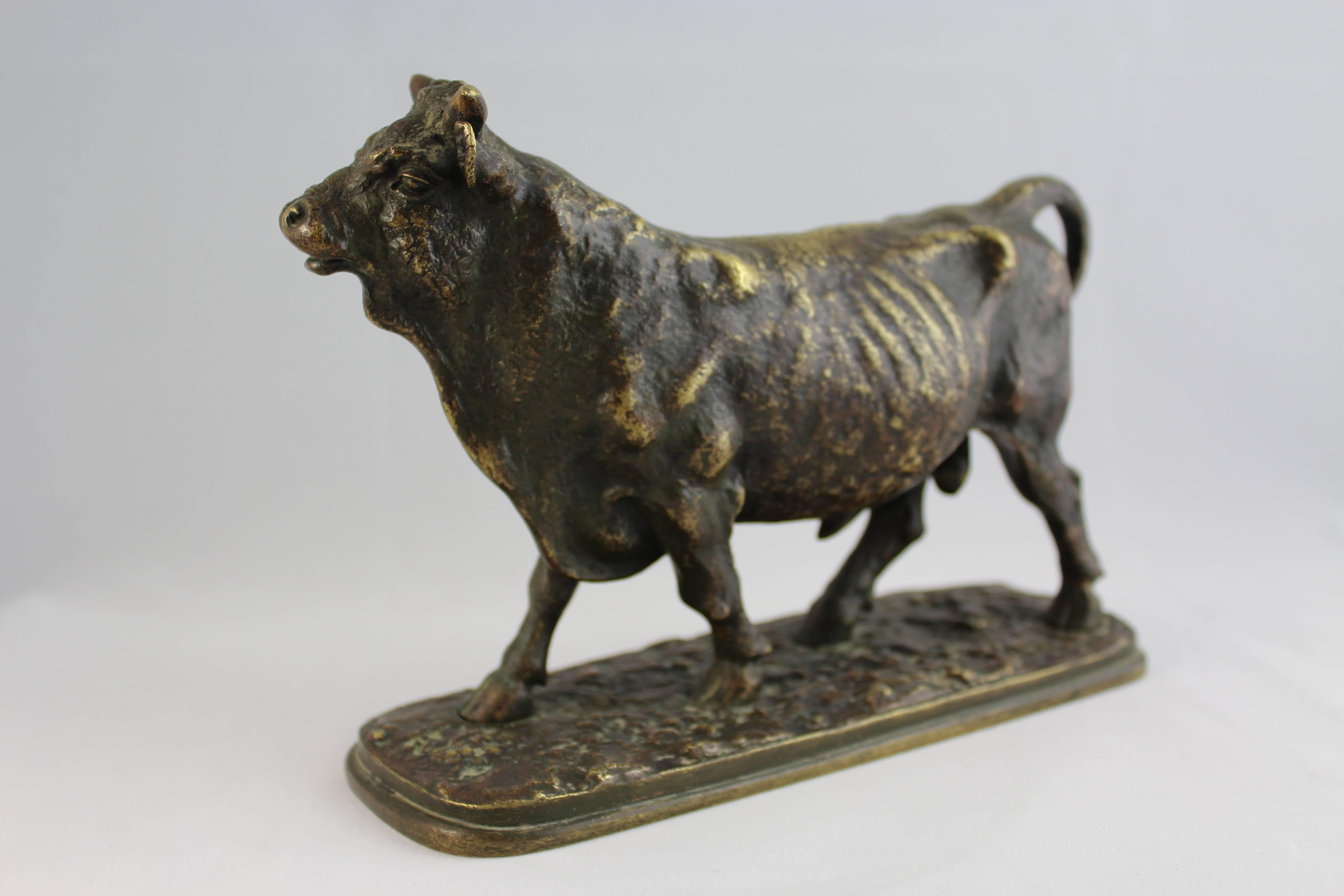 Beaux-Arts Christophe Fratin:: Le Taureau:: Sculpture en bronze