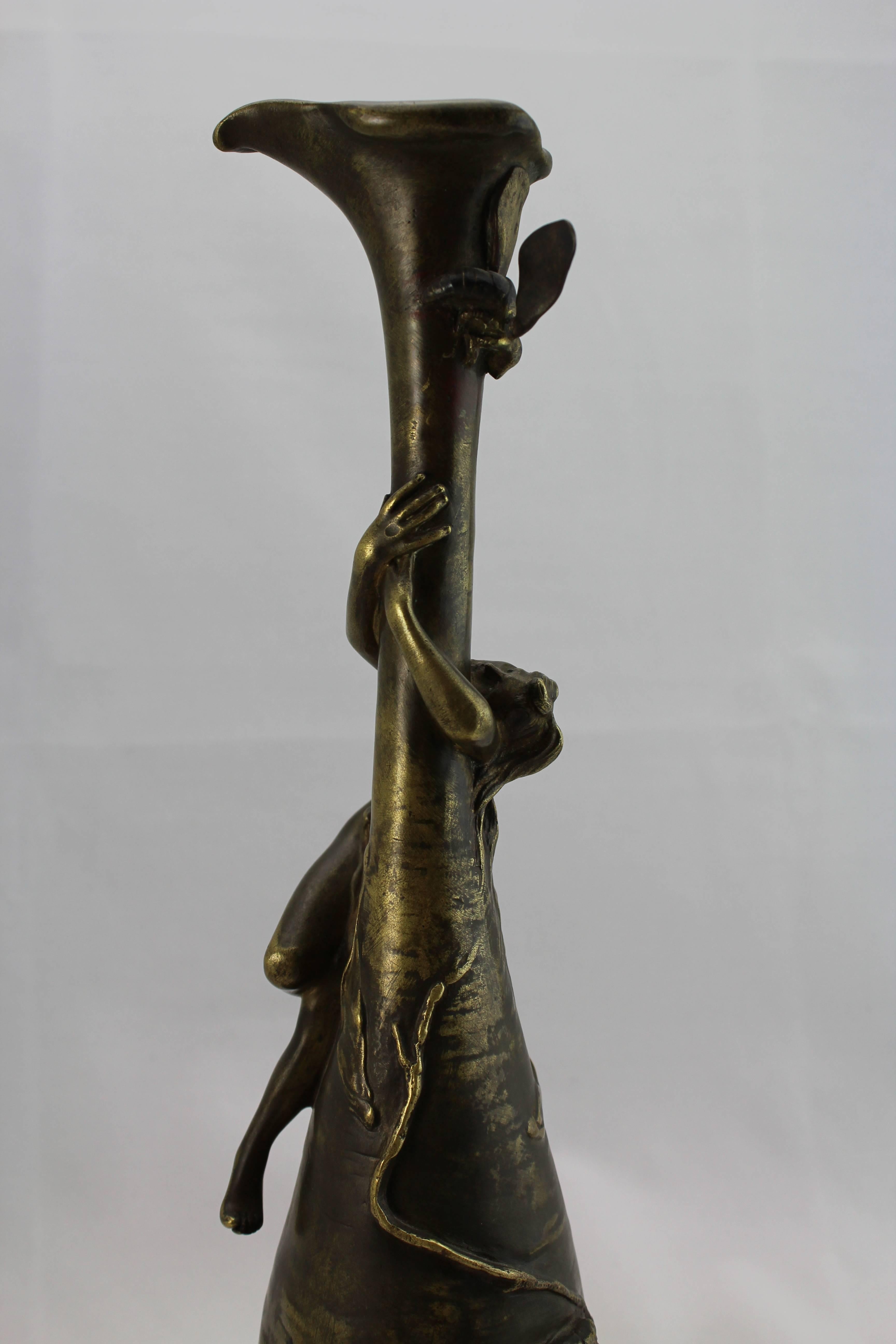 French Antoine Bofill Art Nouveau Nude Bronze Sculpture, circa 1900 For Sale