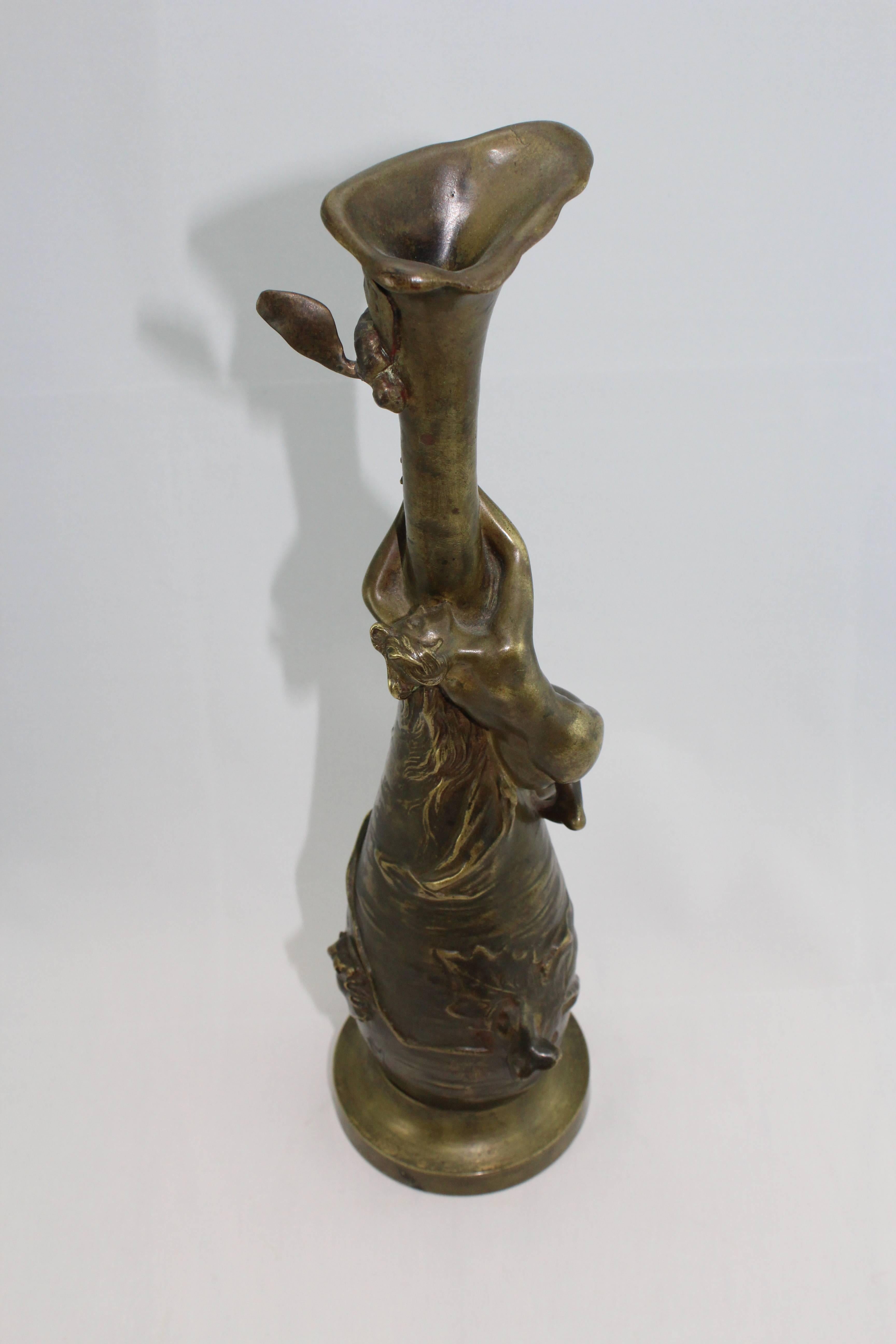 Cast Antoine Bofill Art Nouveau Nude Bronze Sculpture, circa 1900 For Sale