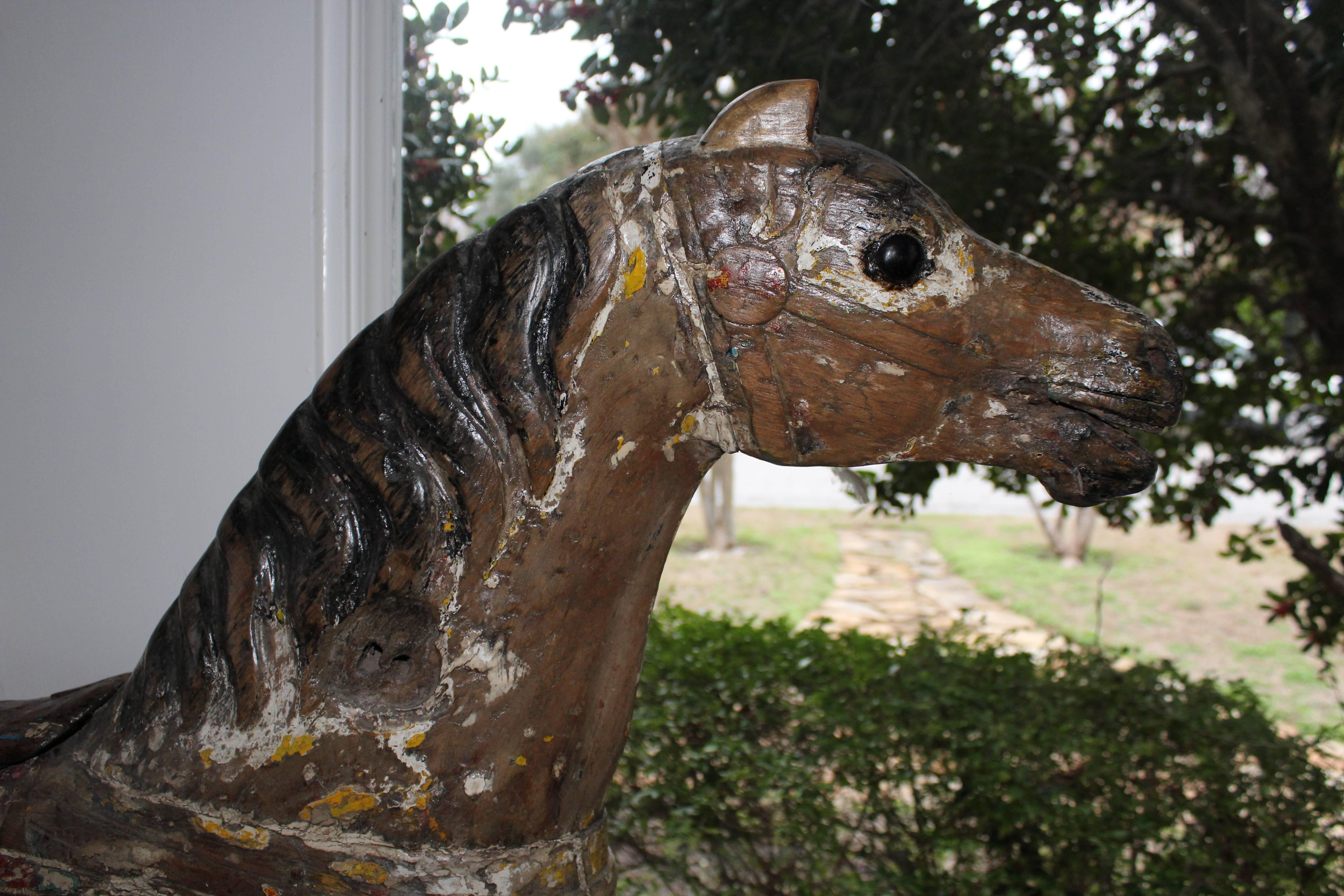 Large 19th Century Parker American Carousel Horse In Good Condition For Sale In Dallas, TX