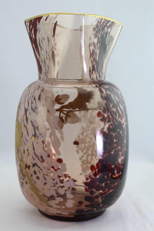 French Ernest Baptiste Léveillé, Paris, circa 1900 Art Glass Vase