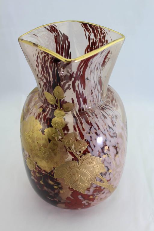 Fired Ernest Baptiste Léveillé, Paris, circa 1900 Art Glass Vase