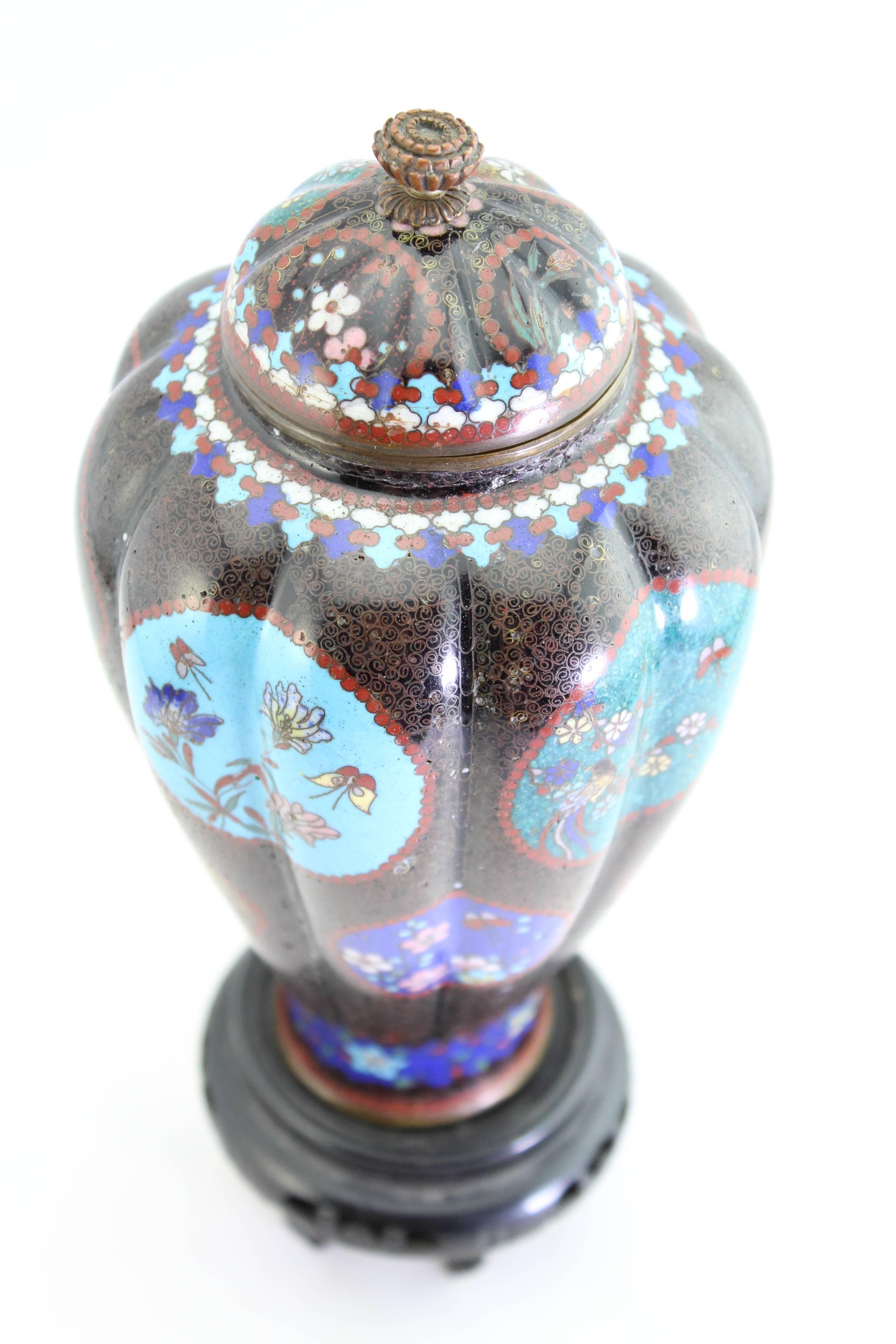 Antique Meiji Japanese Cloisonne Vase, circa 1890   In Excellent Condition In Dallas, TX
