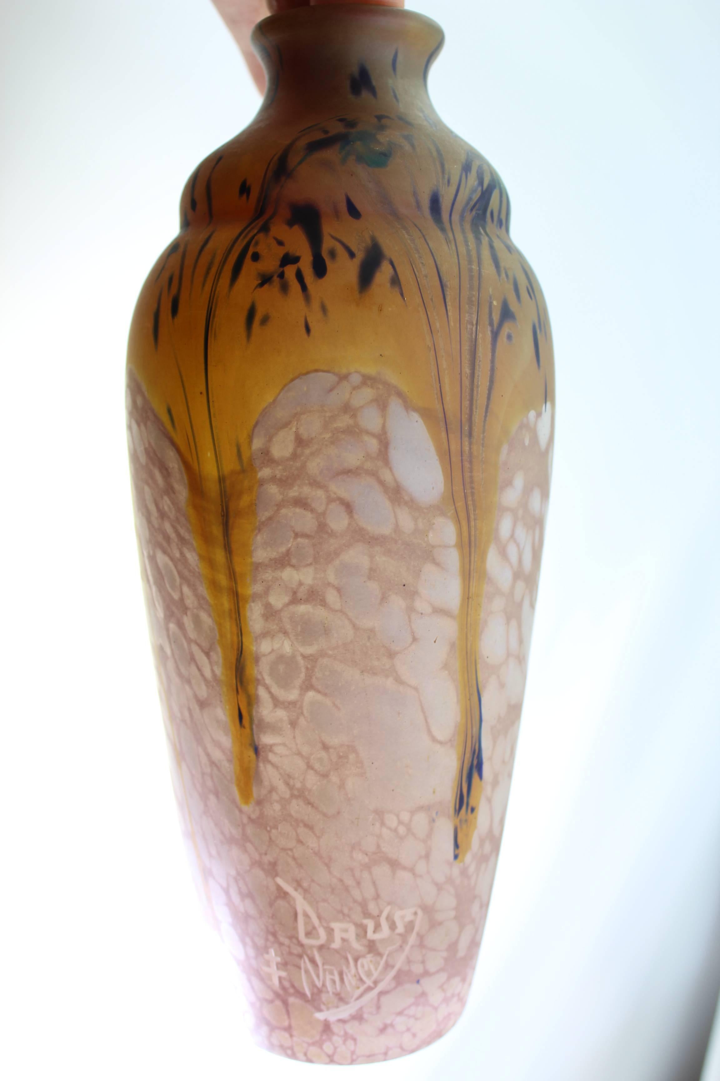 Early 20th Century Daum Nancy Art Deco Variegated Vase, circa 1920
