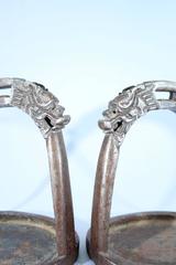 19th Century Tibetan Dragon Iron Horse Stirrups