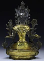 Sino Tibetan Gilt Bronze Buddha or Tara, 19th Century