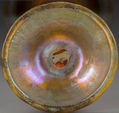 Monumental Tiffany Studios Gold Favrile Glass Trumpet Vase