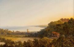 Edmund John Niemann Painting, View of Dunster, Somerset