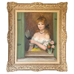 Marcel Dyf “Fille a L’Eventail” Oil Painting