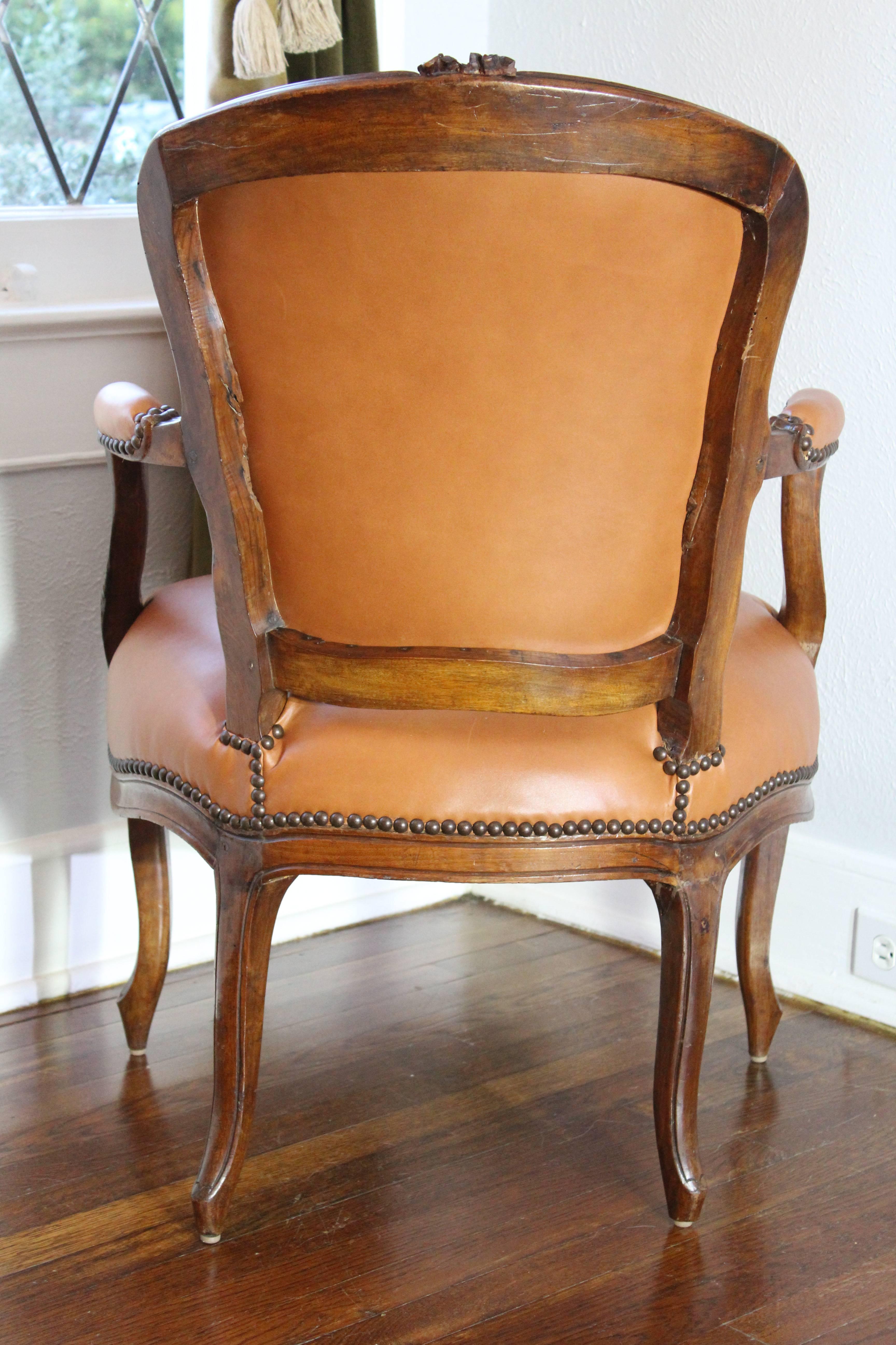 leather louis chair