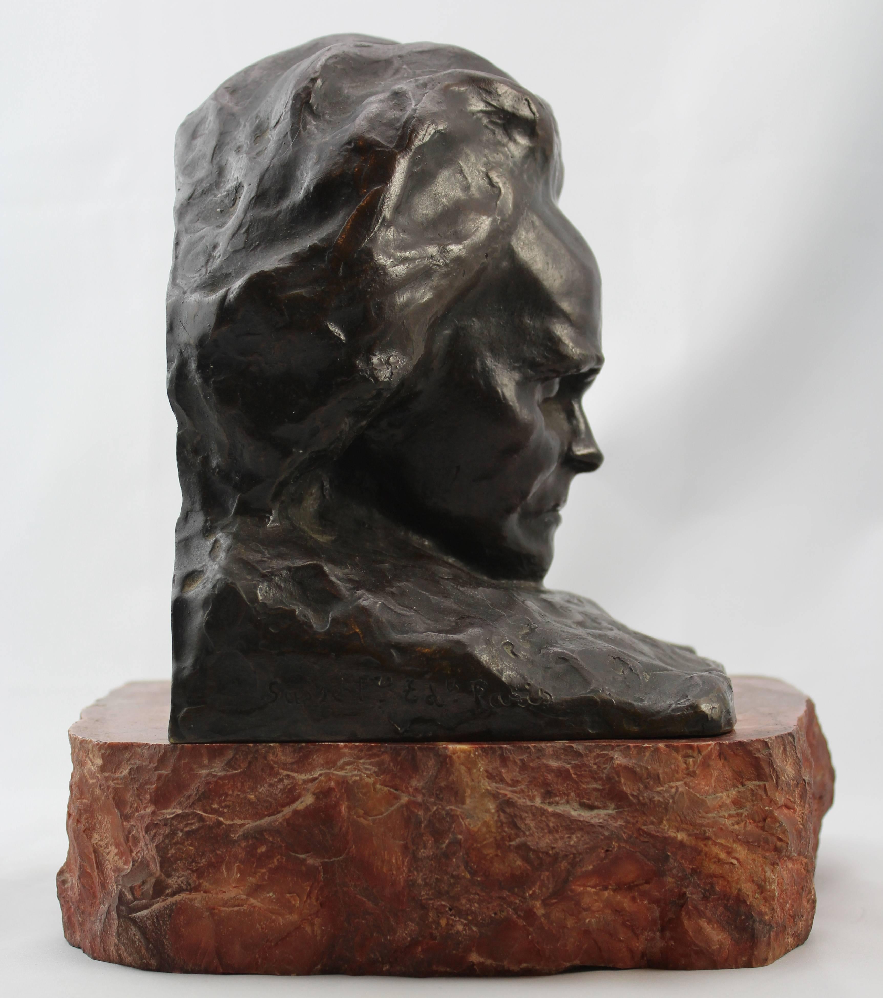 Paul Gaston Deprez (1872-1941) bronze sculpture bust of beethoven, circa 1900. Beautiful period marble stand included.

Signed G. Deprez
Foundry Mark: Susse Fres Ed Paris
Stamped Foundry mark
Marked 
