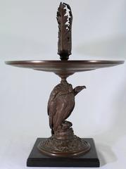Jules Moigniez Jagdbeutel aus Bronze mit Taza-Tierkäfig und Ablageschale für die Jagd