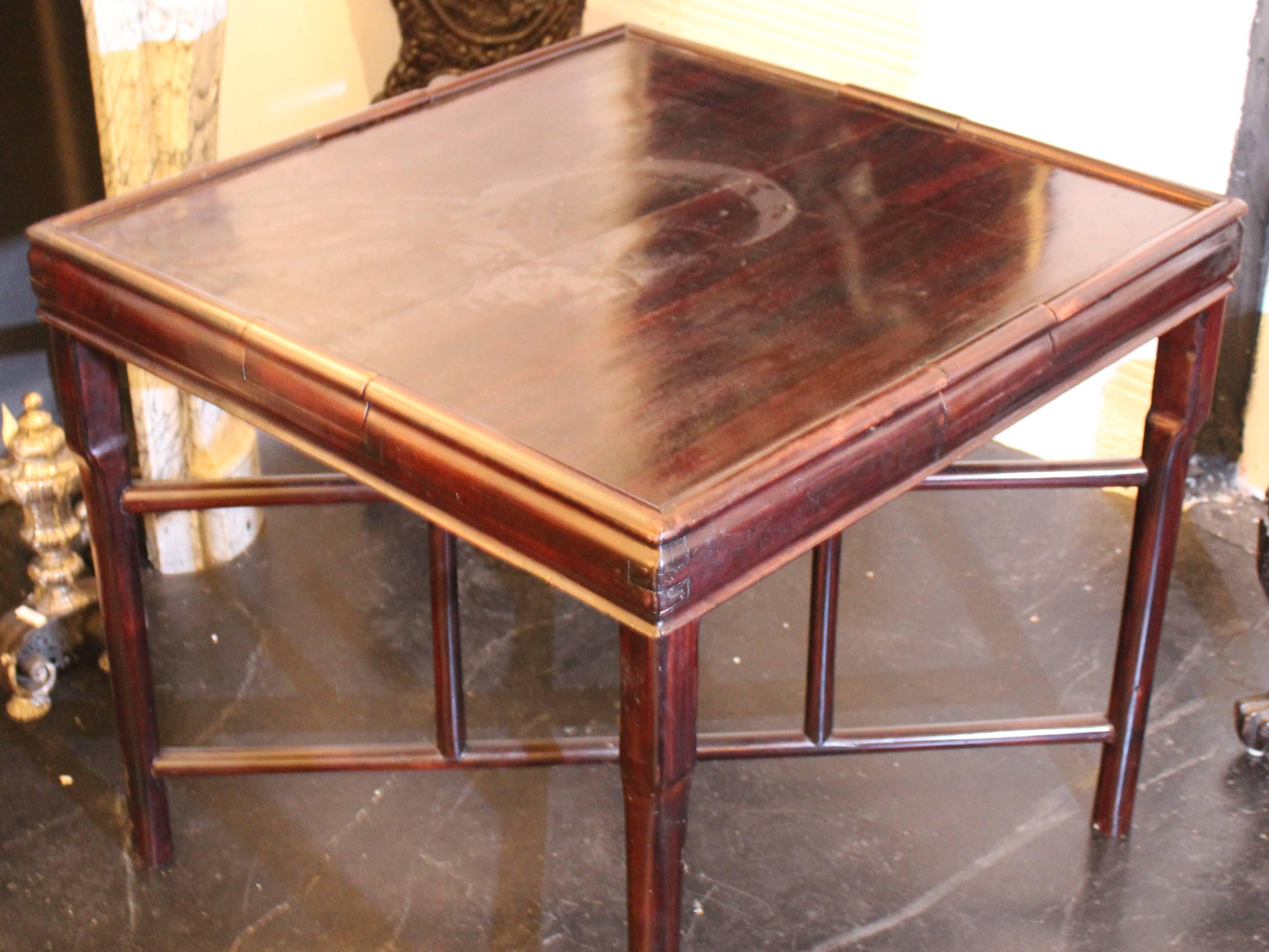 Chinese Export Chinese Qing Rosewood Hardwood Games Table, circa 1900