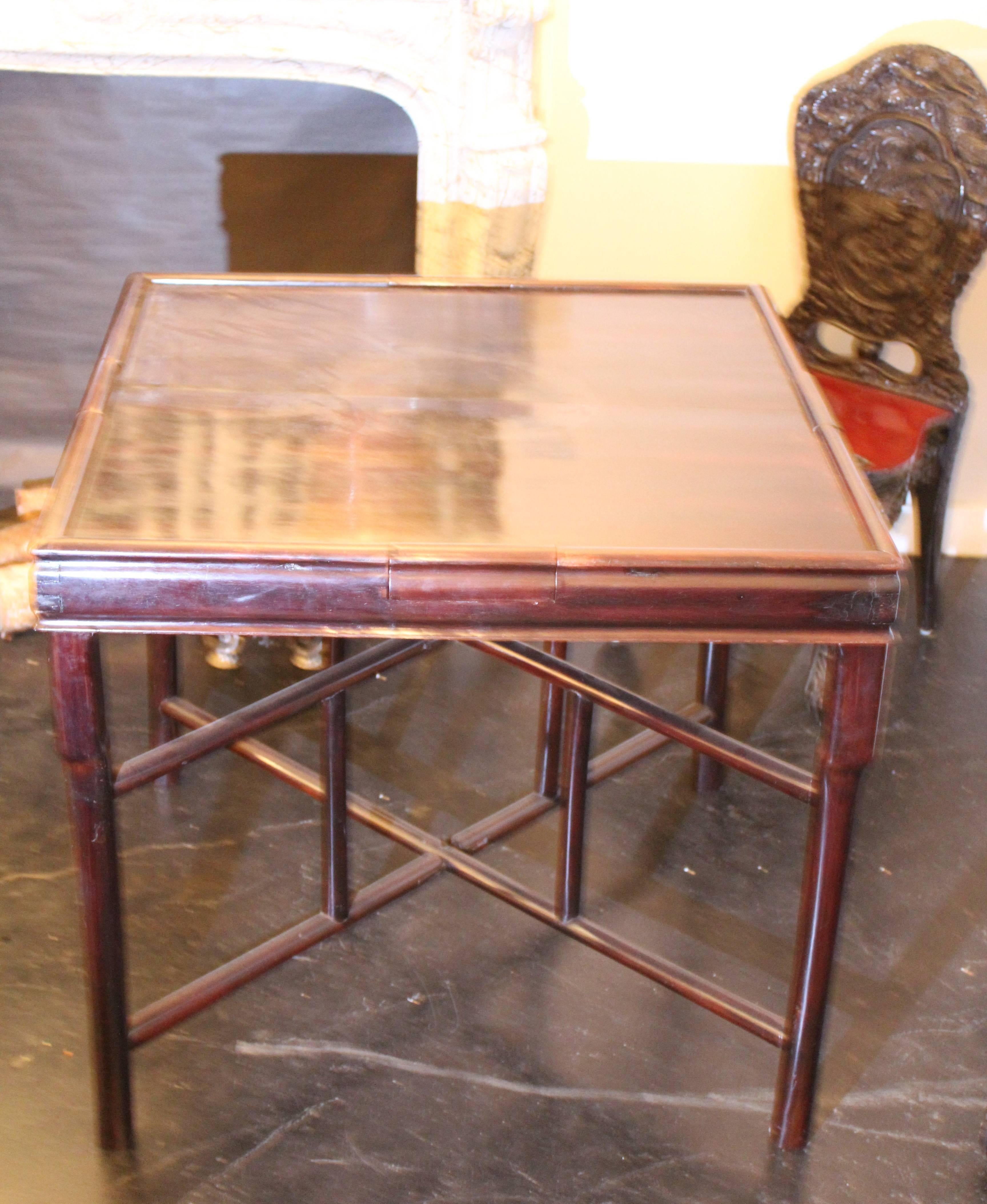 Hand-Crafted Chinese Qing Rosewood Hardwood Games Table, circa 1900