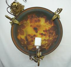 D'Argental Art Nouveau Cameo Hanging Chandelier Lamp Fixture