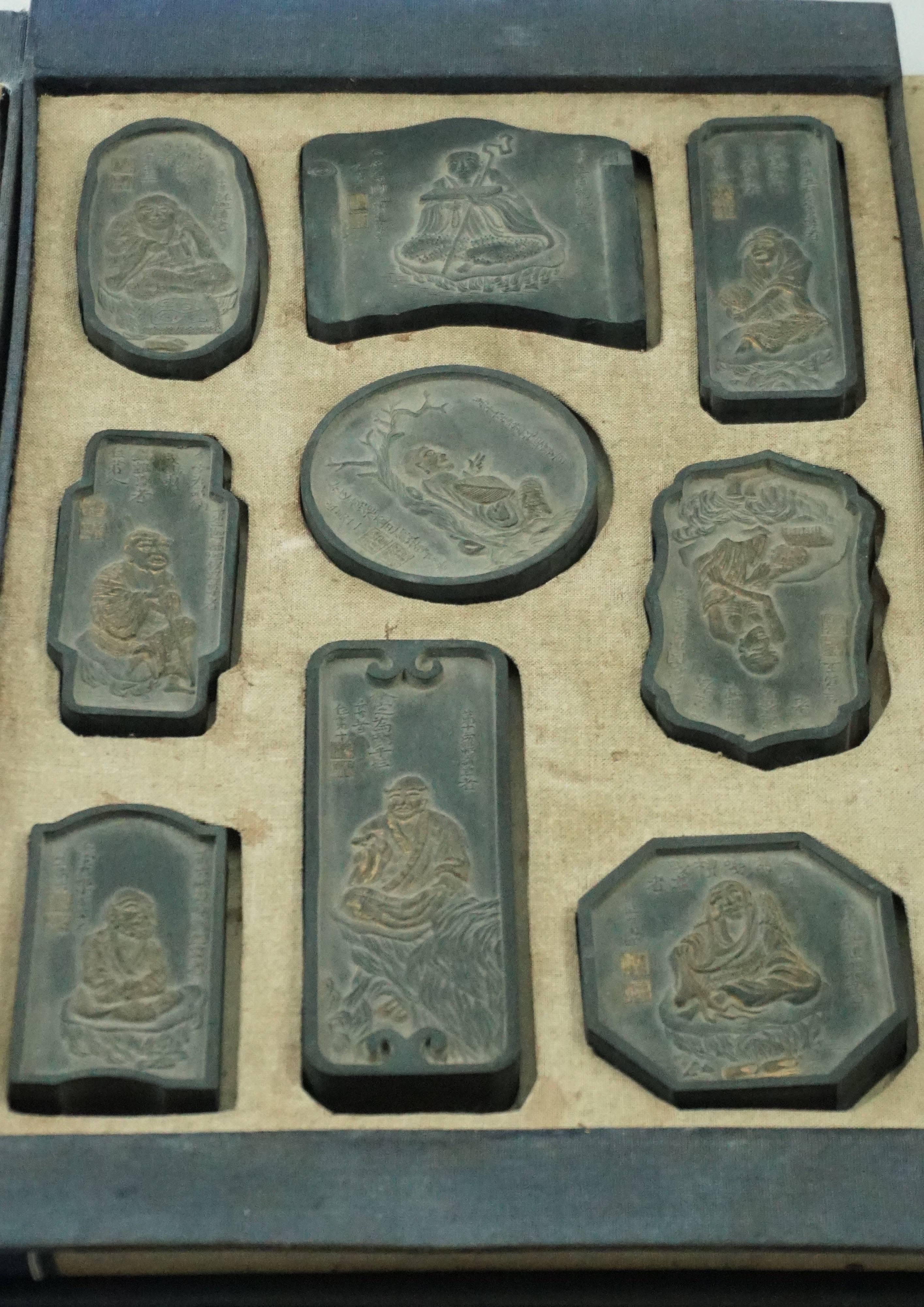 Cast Qing Chinese Ink Blocks Cakes of the 18 