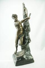Emile Louis Picault "Le Genie De L'Humanite" Bronze français exceptionnel